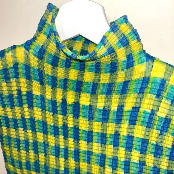 RARE Issey Miyake plaid sleeveless top - Picture 3 of 5